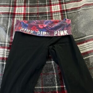 PINK fold over yoga leggings